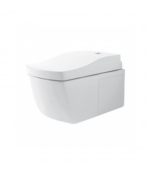 كرسي أفرنجي معلق ابيض 18سم يعمل بالتقنية الذكية مع السيفون والضغطة وغطاء اتوماتيك مع الريموت كنترول سلفر - صناعة ياباني  -  TOTO-NEOREST  LE1 